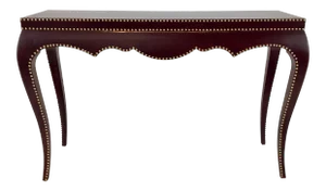 Celerie Kemble for Henredon Modern Merlot Leather Console Table