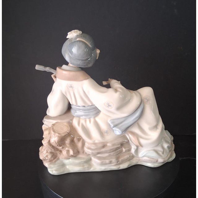1990s 1990s Nao Lladro Geisha Playing a Shamisen "Oriental Melody" Model # 227 For Sale - Image 5 of 6