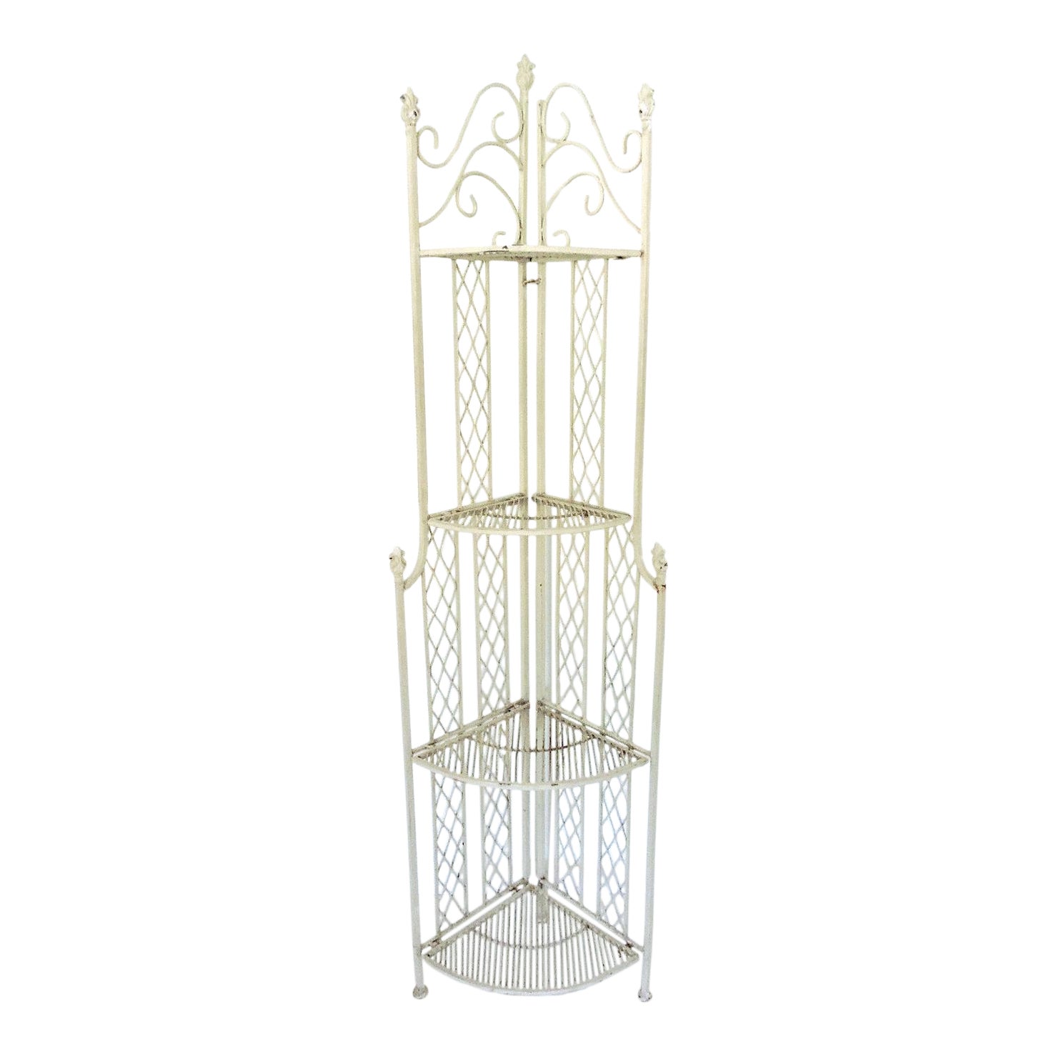 Cast Iron Folding Four Tiered Corner Shelf Unit Étagère Chairish