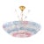 1950s Murano Glass Floral Barovier & Toso Blue Clear Pink Flower Basket Chandelier For Sale