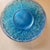Elegant vintage pressed glass serving plates, in a gorgeous sky-blue colorway; featuring a decorative botanical motif with...