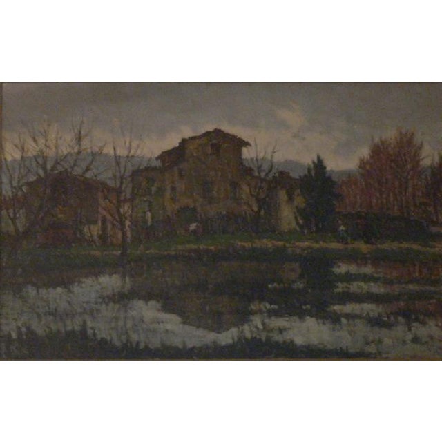 Giuseppe COMPARINI The pond, 1966 Oil on canvas The work is signed at the bottom right Dimensions : 64 x 94 cm This piece...