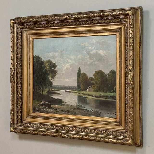 Late 19th Century Pair of Framed Oil Paintings on Canvas by Henri Mosny Dated 1883 For Sale - Image 5 of 18
