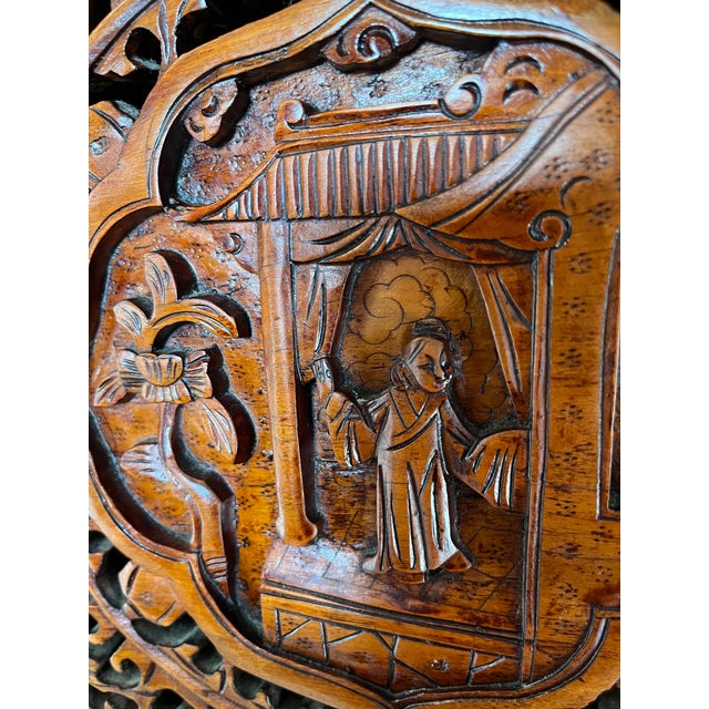 Antique Chinese Carved Wooden Wedding Cabinet For Sale - Image 17 of 18
