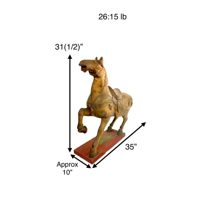 This beautiful statue of a Chinese Giant Tang Horse is a must-have for any collector of Asian antiques. The stunning gold...
