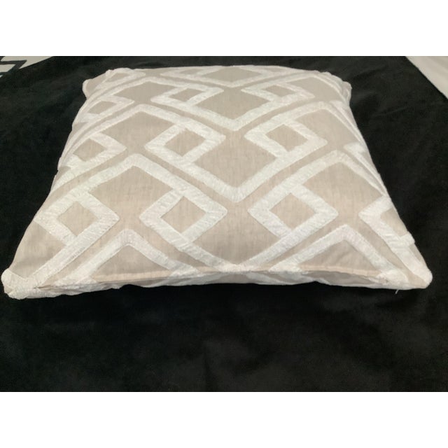 2020s Geometric Embroidered Decorative Pillow Euro Sham Cover For Sale - Image 5 of 6