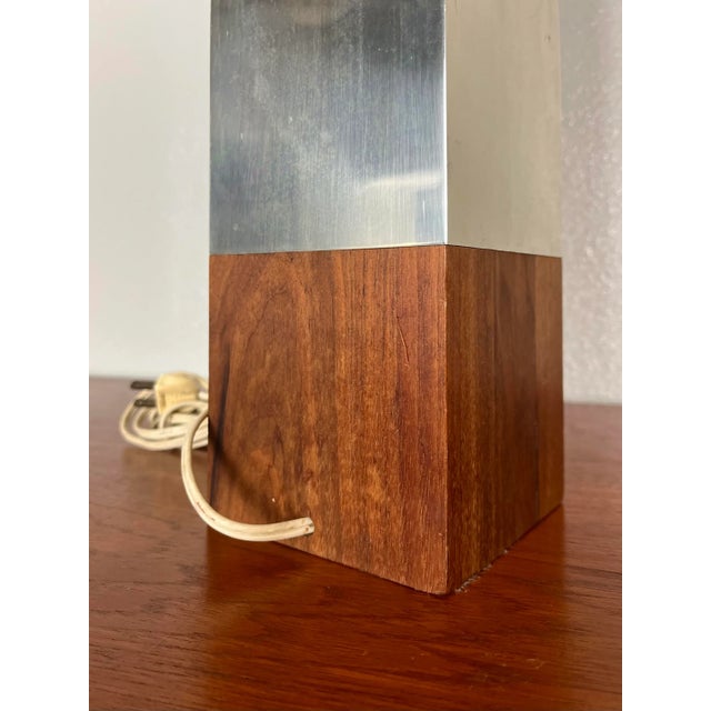Modern Laurel Table Lamp | Dark Walnut + Chrome For Sale - Image 11 of 12