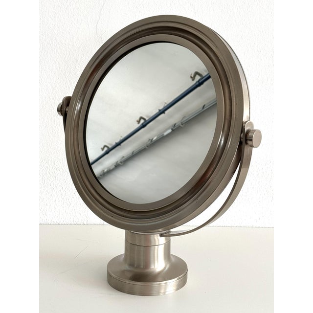 Metal Mid-Century Swivel Table Mirror Nickelby Sergio Mazza Narciso for Artemide, 1960 For Sale - Image 7 of 14