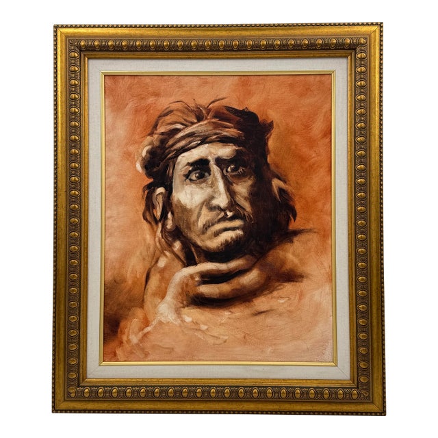 Original Contemporary Western Portrait Study Oil Painting For Sale