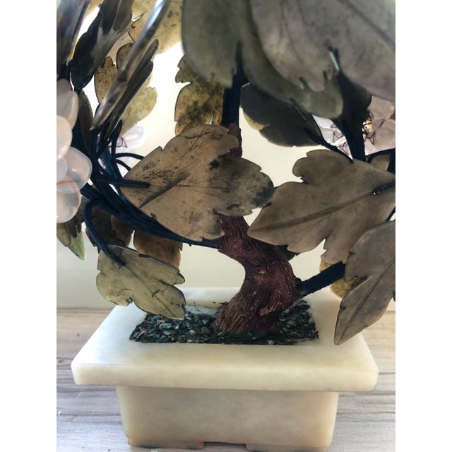 Gemstone 1960s Chinese Jade & Semi-Precious Stone Potted Bonsai in Bloom Table Sculpture For Sale - Image 7 of 10