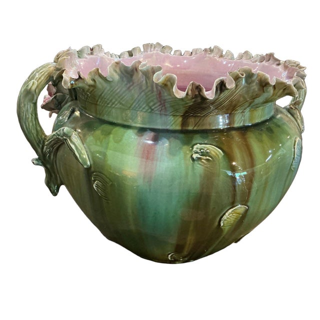 Circa 1900 Majolica Jardiniere For Sale - Image 13 of 18