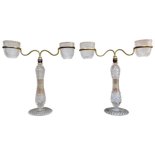 Late XIX Victorian Cut Glass Candleholder in Brass from Cricklite Clarke Trade For Sale - Image 15 of 18