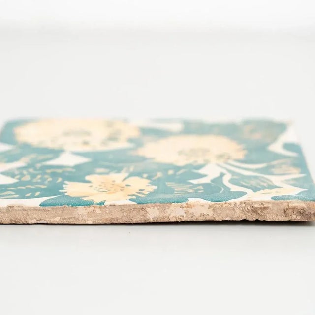 Spanish Decorative Ceramic Tile of Casa Vicens by Antoni Gaudí For Sale - Image 10 of 11