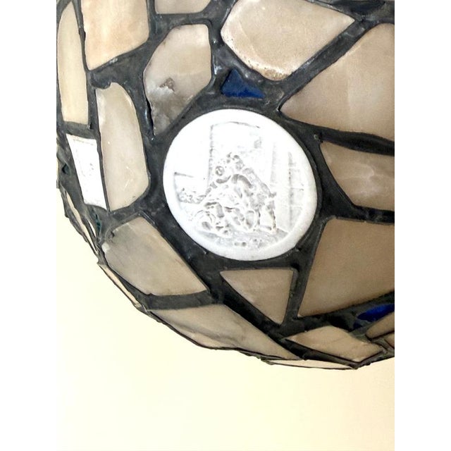 Viennese Alabaster and Lithophane Mosaic Pendant, 1900 For Sale - Image 14 of 17