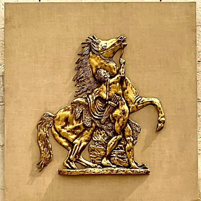 Vintage Grand Tour Gladiator and Horse Fiberglass Relief For Sale - Image 14 of 15