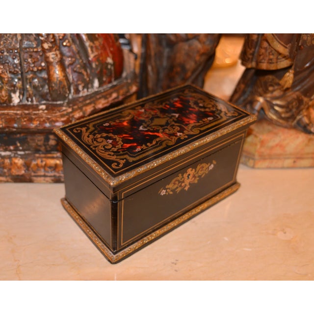 French 19th C. Louis XIV Style Boulle Box For Sale - Image 3 of 4