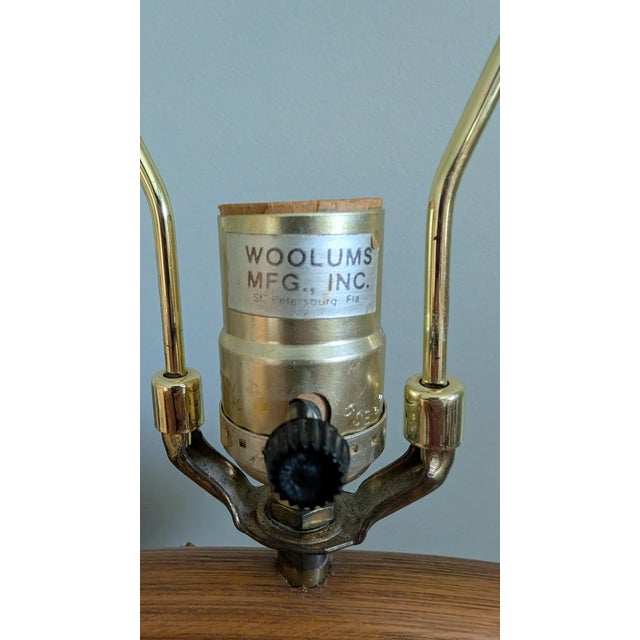 Vintage Woolums Wicker Rattan Fan Table Lamps, Pair of 2, Florida Made For Sale - Image 10 of 14