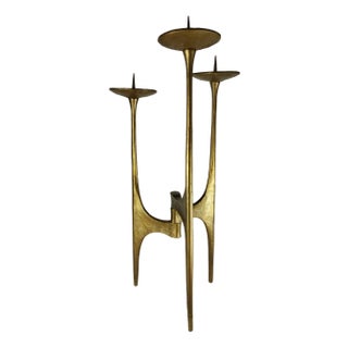 Large Brutalistic Floor Candlesticks in Bronze, 1960s For Sale