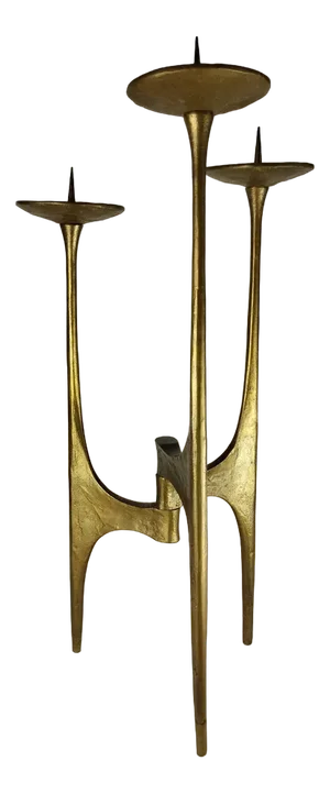 Large Brutalistic Floor Candlesticks in Bronze, 1960s