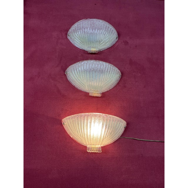 Mid-Century Murano Glass Wall Lamps, 1960s, Set of 3 For Sale - Image 10 of 18