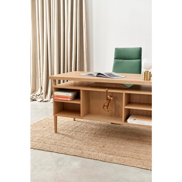 Danish Design Oak Desk For Sale - Image 4 of 8