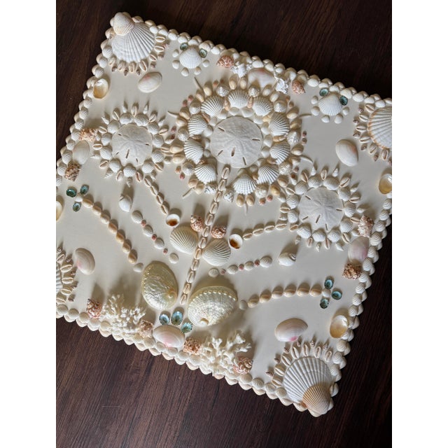 Ivory Shell Panel 19x20”, Coastal Luxury Wall Art Panel For Sale - Image 9 of 10
