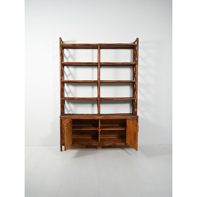 Vintage Bamboo and Rattan Bookcase, 1960s For Sale - Image 3 of 14