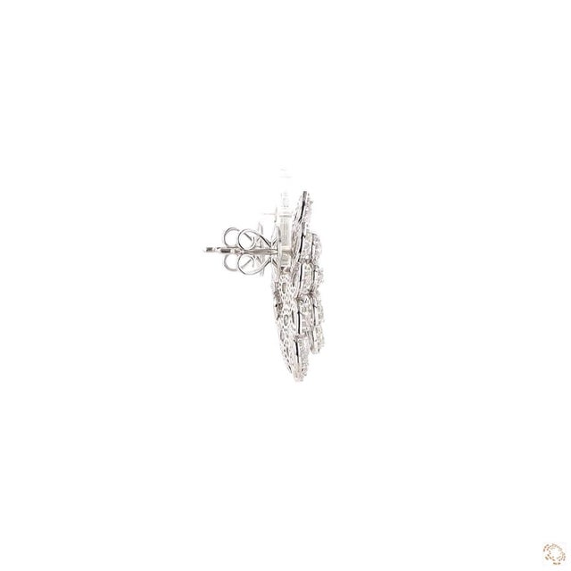 Silver 3.97 Carat Rose Cut Diamond Gold Earrings, Pair For Sale - Image 8 of 9
