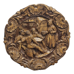Wooden Carved Bas-Relief, 1960s