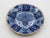 Mid 18th century Delft urn of peacock feathers blue & white plate, Dutch. Ochre rim sets off the design well. A design...
