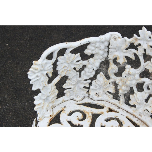 Mid 20th Century Victorian Style Pair Cast Iron Grapevine Leaves Garden Chairs For Sale - Image 9 of 12