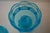 Vintage Fostoria Blue Glass Pedestal Candy Dish With Lid – Coin Pattern For Sale - Image 6 of 6