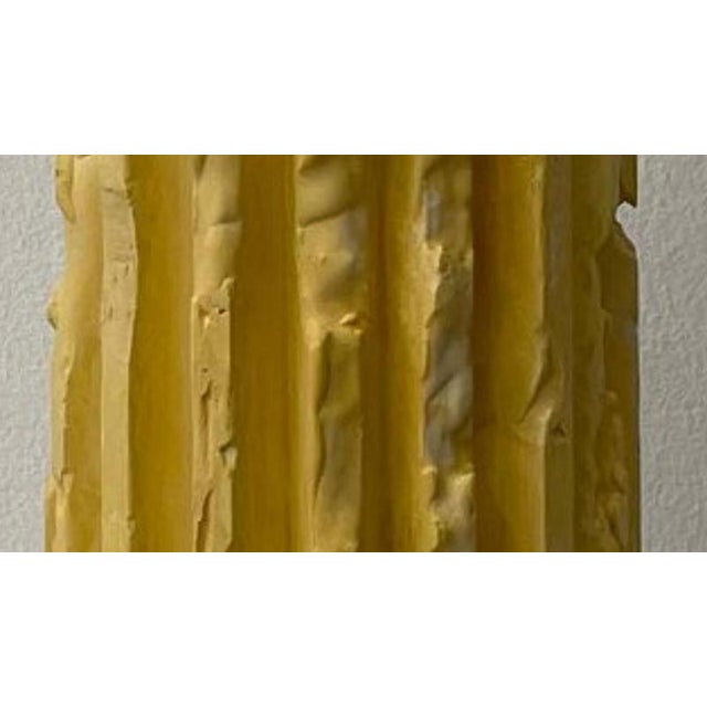 Rib 16x Thin Yellow Cornice Vase by Lenny Stopp For Sale - Image 4 of 6