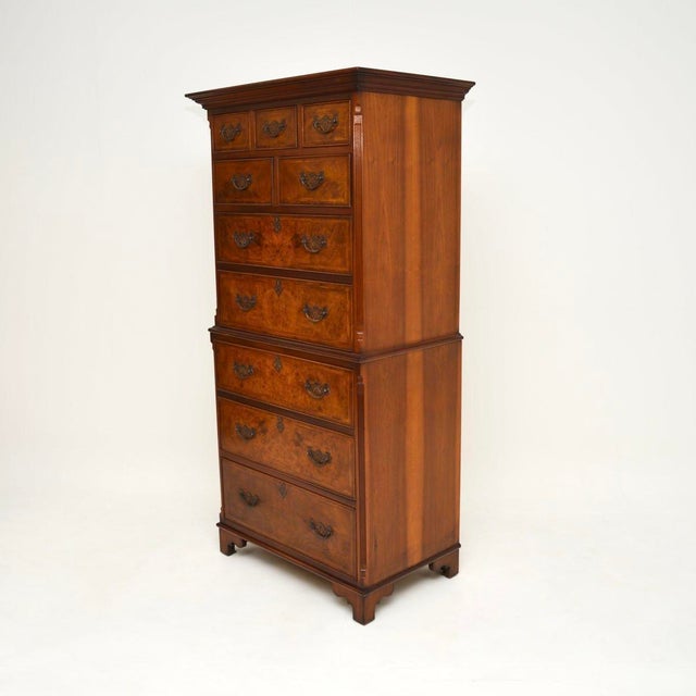 1950s Walnut Chest on Chest of Drawers, 1950s For Sale - Image 5 of 11