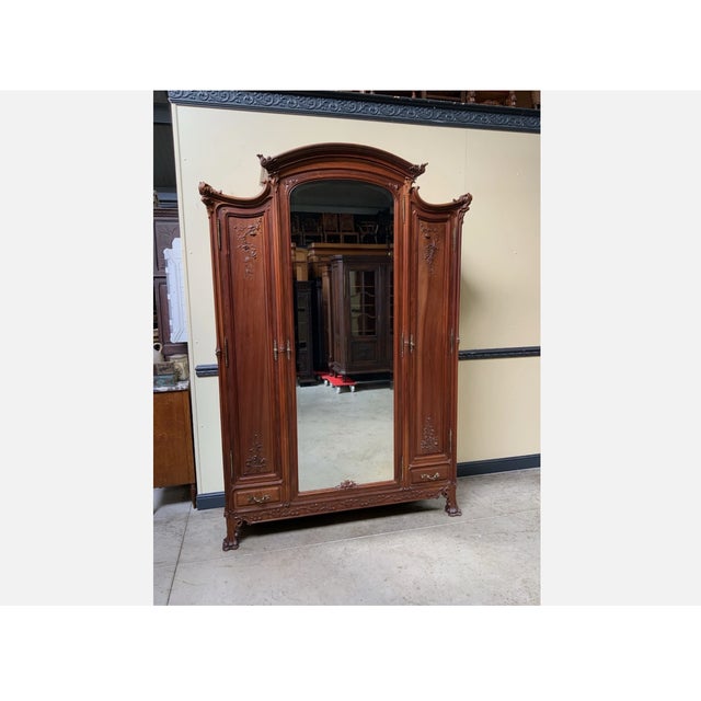 Antique Art Nouveau Wardrobe from École Nancy, 1910 For Sale - Image 12 of 12