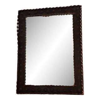 Italian Late 19 Century Italian Wrought Iron Framed Mirror For Sale