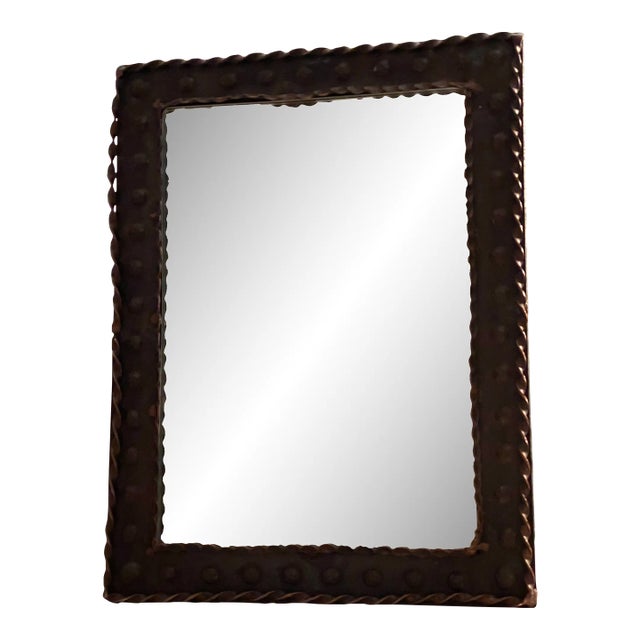 Italian Late 19 Century Italian Wrought Iron Framed Mirror For Sale