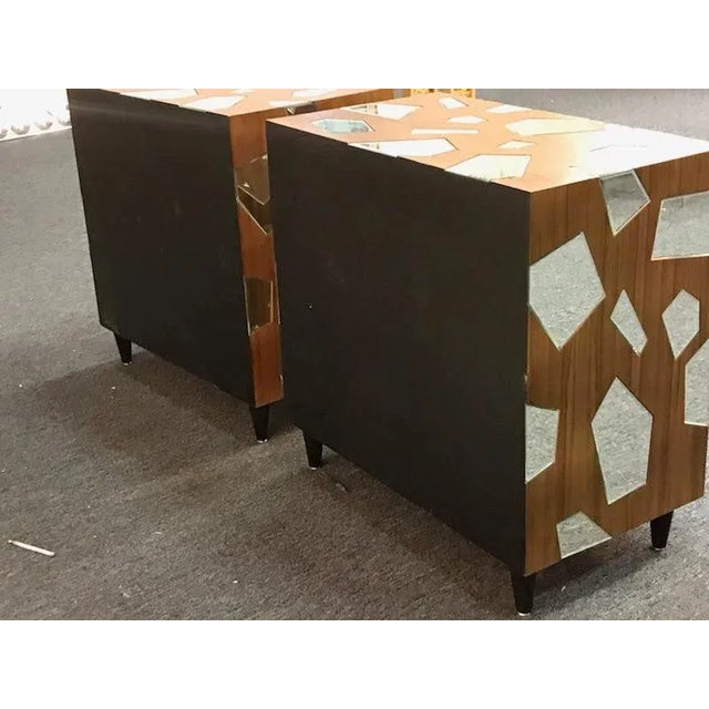 Early 21st Century Early 21st Century Mirrored Commodes or Side Tables - a Pair For Sale - Image 5 of 6