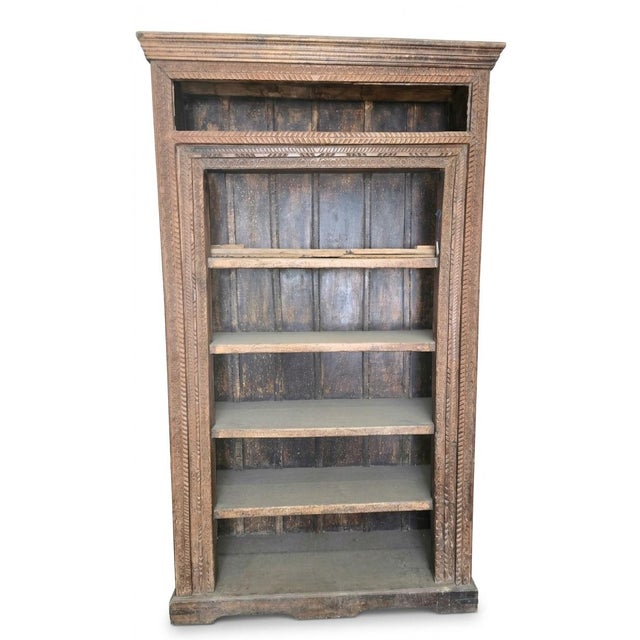Antique Carved Indian Open Book Case For Sale - Image 4 of 5