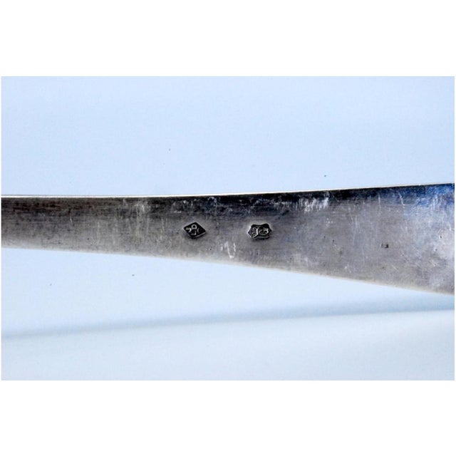 Smooth Silver Soup Ladle with Reliefs on the Handle For Sale - Image 4 of 11