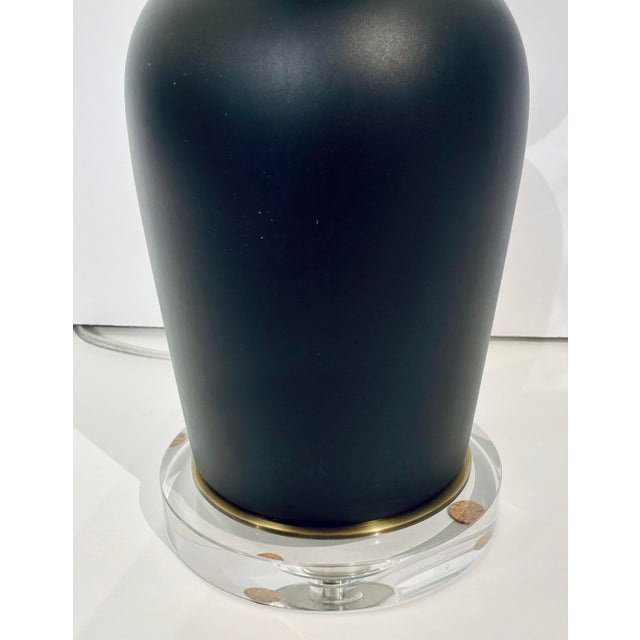 Modern Black Caviar Table Lamp Pair For Sale - Image 4 of 6