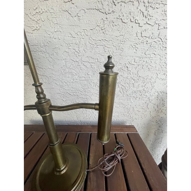 Vintage Student Bronze Toleware Desk Lamp For Sale - Image 4 of 9