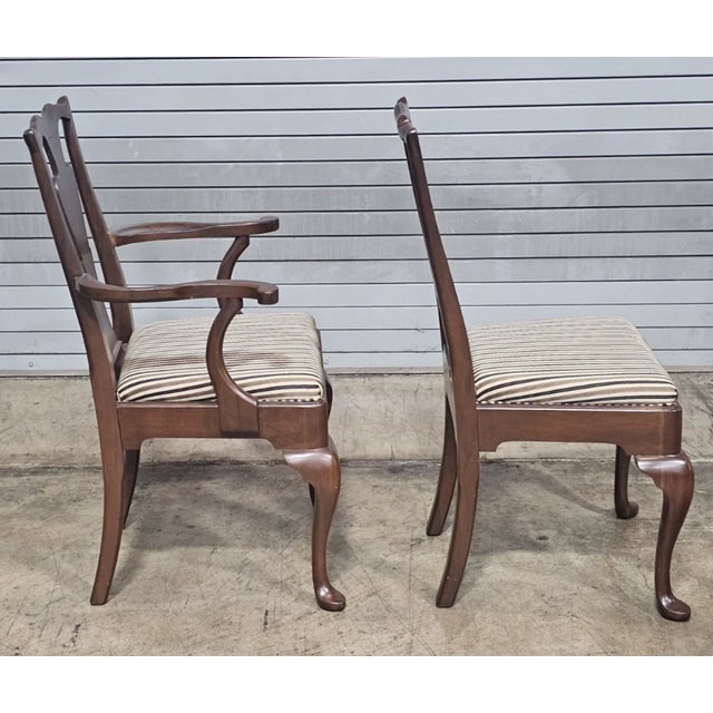 Wood Late 20th Century Set of 6 Statton Chippendale Solid Cherry Dining Chairs Old Towne Maryland Made For Sale - Image 7 of 11
