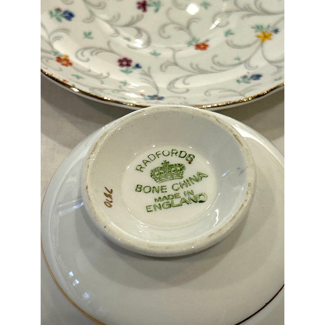 Vintage Fine China Tea Cups and Saucers & 2 Sets Cream and Sugar - 6 pcs For Sale - Image 12 of 17