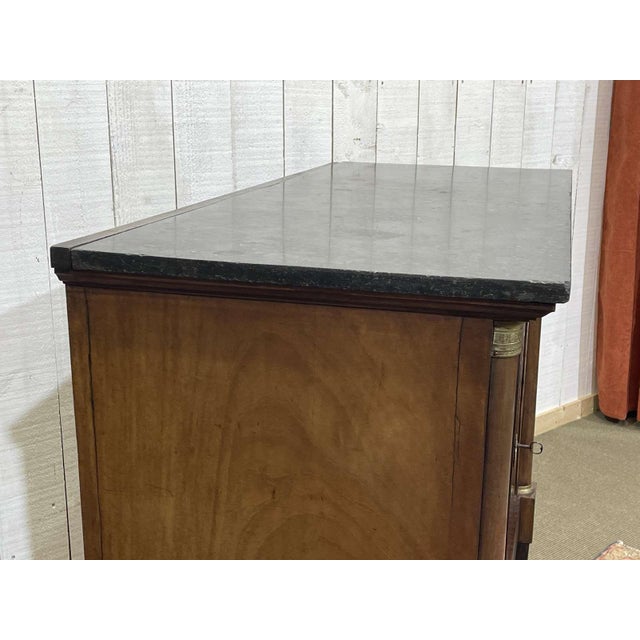 Early 19th Century Empire Mahogany Buffet with Black Marble Top For Sale - Image 16 of 18