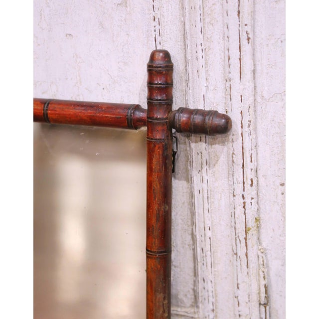 French Early 20th Century French Faux Bamboo Wall Mirror For Sale - Image 3 of 6