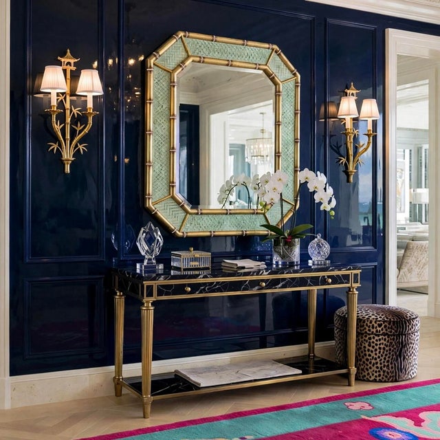 The Epitome of Palm Beach ChicThis monumental 40-inch octagonal statement piece is a masterclass in Postmodern...