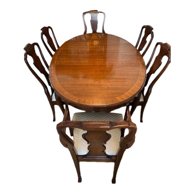 1970s Vintage Henredon Dining Set of 7 For Sale