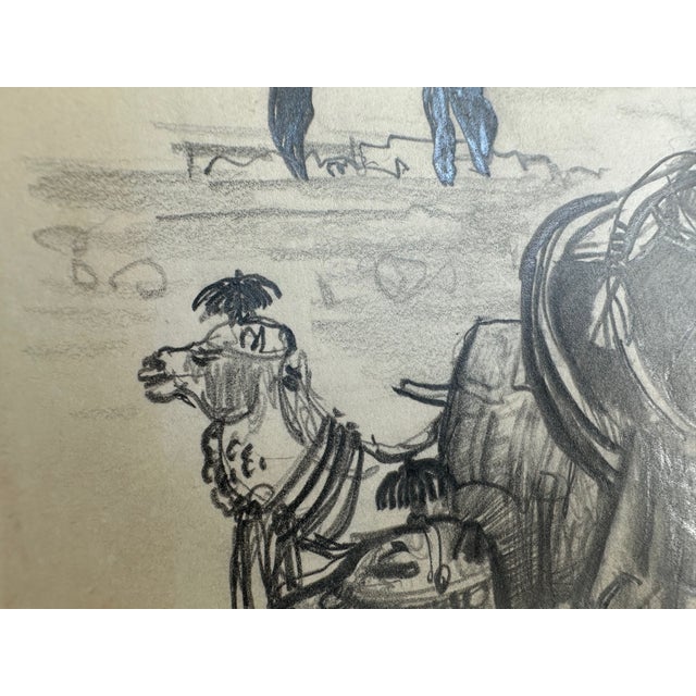 Millard Sheets (1907-1989) Original Pencil Sketch Camels and Figures, Framed For Sale - Image 12 of 17
