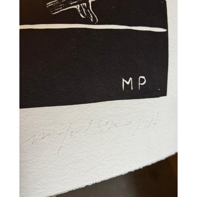 Mimmo Paladino, Huge Italian Neo Expressionist Mimmo Paladino Linoleum Block Print Atlantico, 1987 For Sale - Image 11 of 12